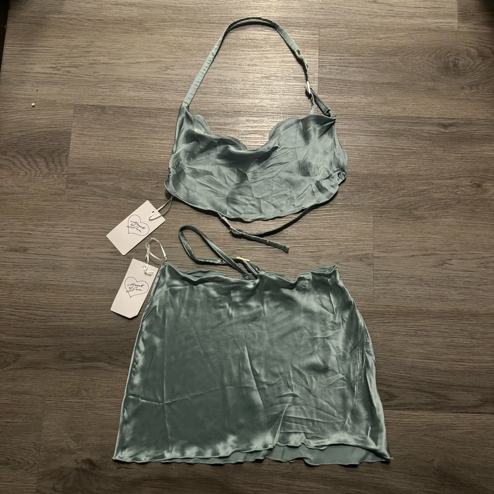 Heart of Sun Harlow Silk Top & Mini Skirt